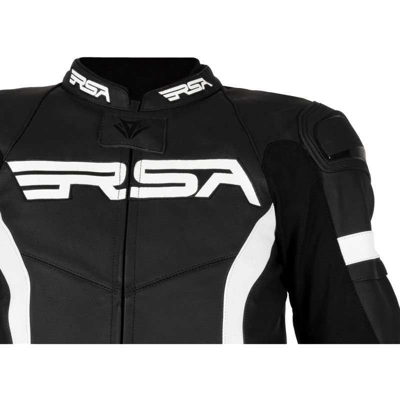 RSA Imola 2.1 μαύρη και λευκή δερμάτινη φόρμα μοτοσικλέτας