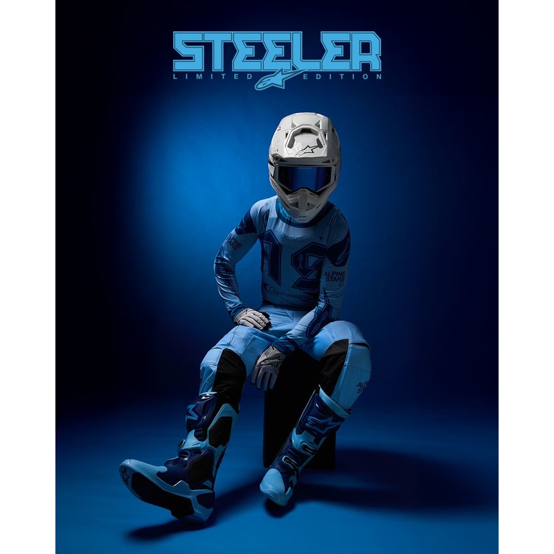 Μπότες Μοτοσικλέτας Alpinestars Tech 10 Limited Edition Steelers Μπλε-Ανοιχτό Μπλε