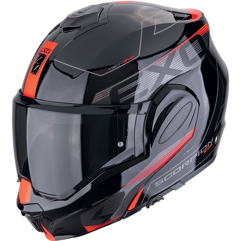 Πτυσσόμενο κράνος μοτοσικλέτας Scorpion EXO-TECH EVO TRAVELLER μαύρο-κόκκινο