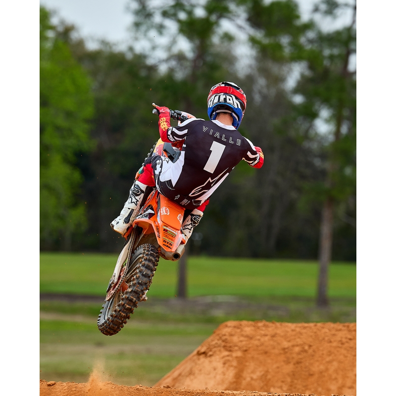 Φανέλα motocross Alpinestars Techstar περιορισμένης έκδοσης, σκούρο μαύρο-άσπρο-φλουορ κόκκινο-πορτοκαλί
