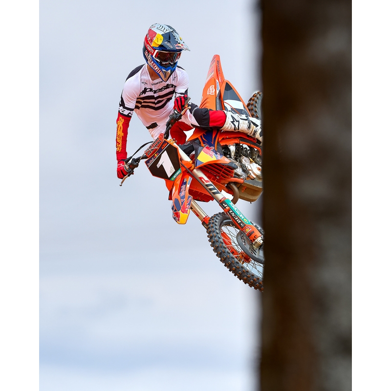 Φανέλα motocross Alpinestars Techstar περιορισμένης έκδοσης, σκούρο μαύρο-άσπρο-φλουορ κόκκινο-πορτοκαλί