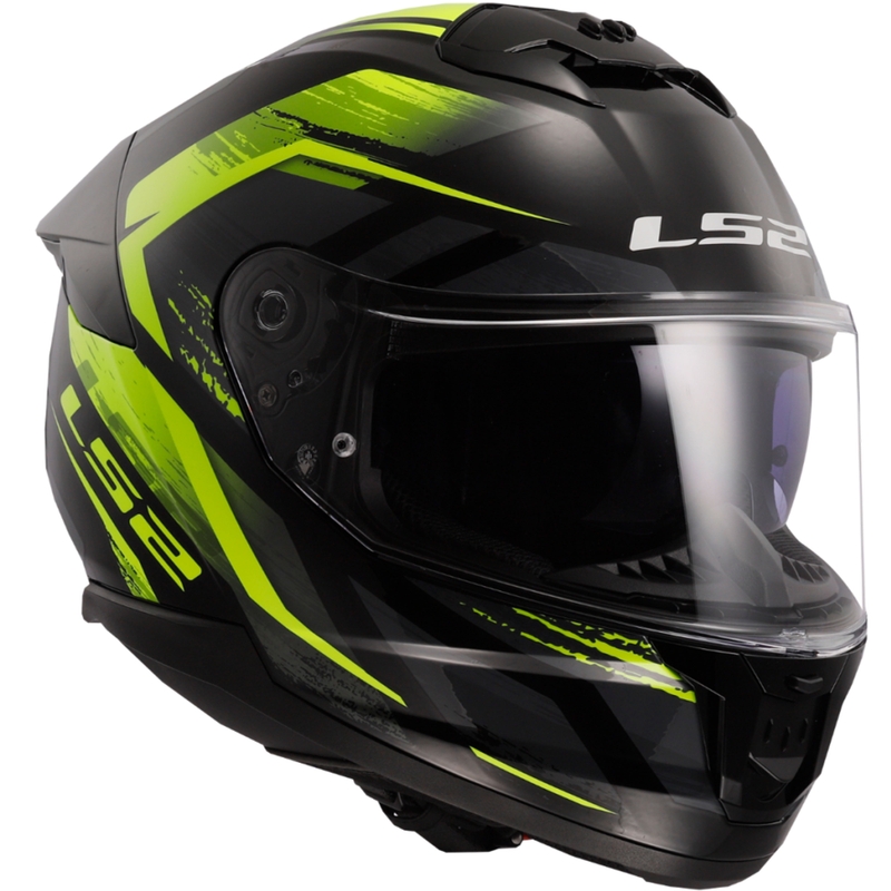 Κράνος μοτοσικλέτας full face LS2 FF808 Stream II Fury μαύρο-φθοροκίτρινο