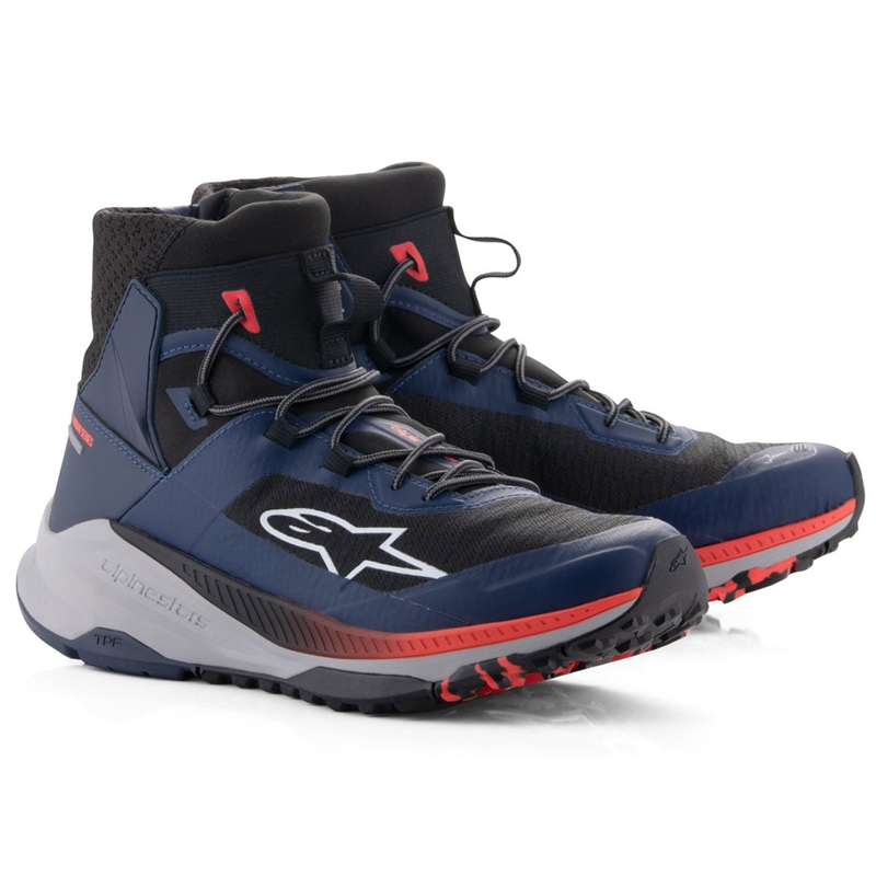 Μπότες μοτοσικλέτας Alpinestars Speedforce XR μπλε-μαύρο-φλουορ κόκκινο-γκρι