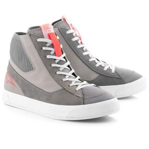 Μπότες μοτοσικλέτας Alpinestars Stated ανοιχτό γκρι-φλουορ κόκκινο-λευκό