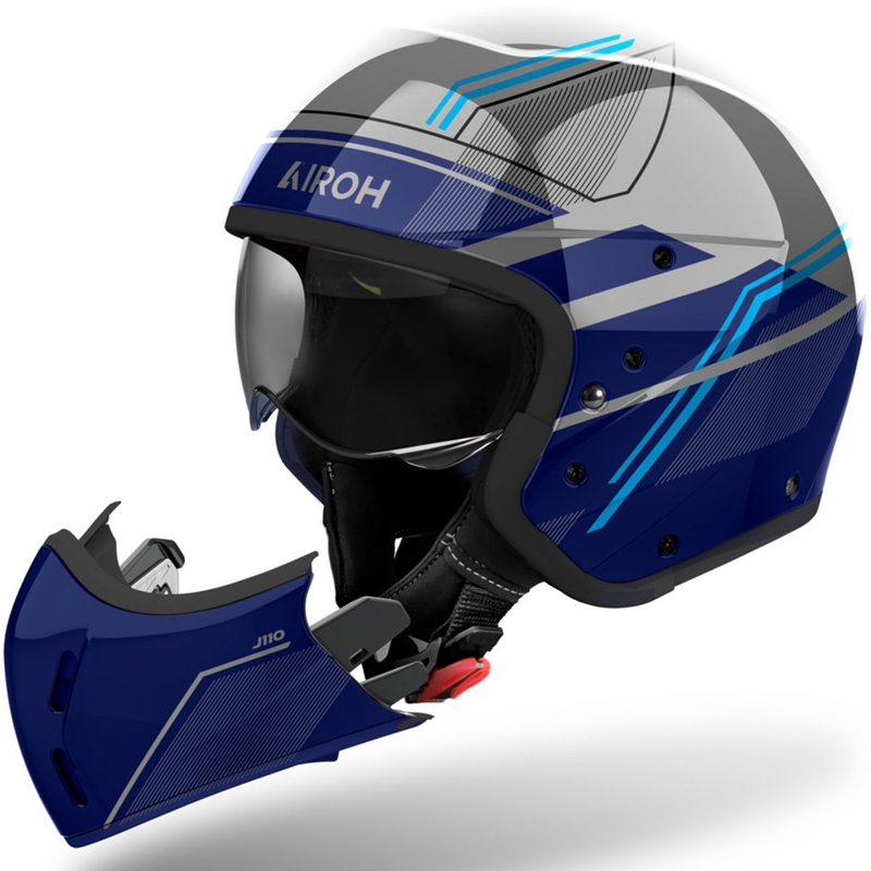 Κράνος μοτοσικλέτας Airoh J110 Slim γυαλιστερό μπλε