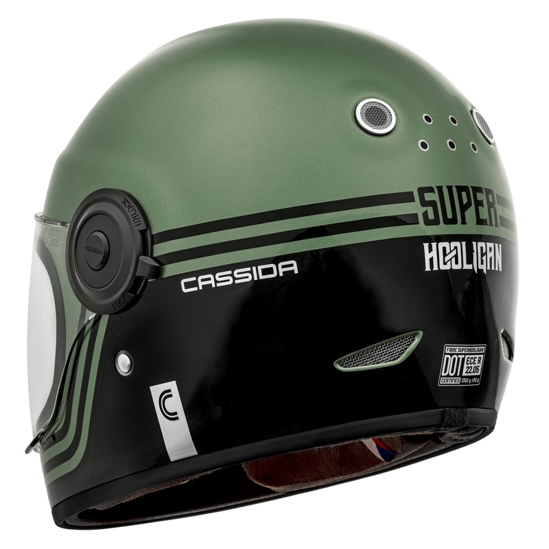 Κράνος μοτοσικλέτας Cassida Fibre Super Hooligan full face μαύρο-πράσινο σε  - II. ποιότητα