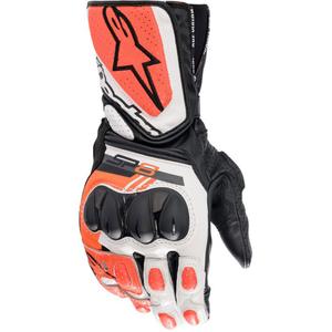 Γάντια μοτοσικλέτας Alpinestars SP-8 λευκά-φθορίζοντα κόκκινα-μαύρα