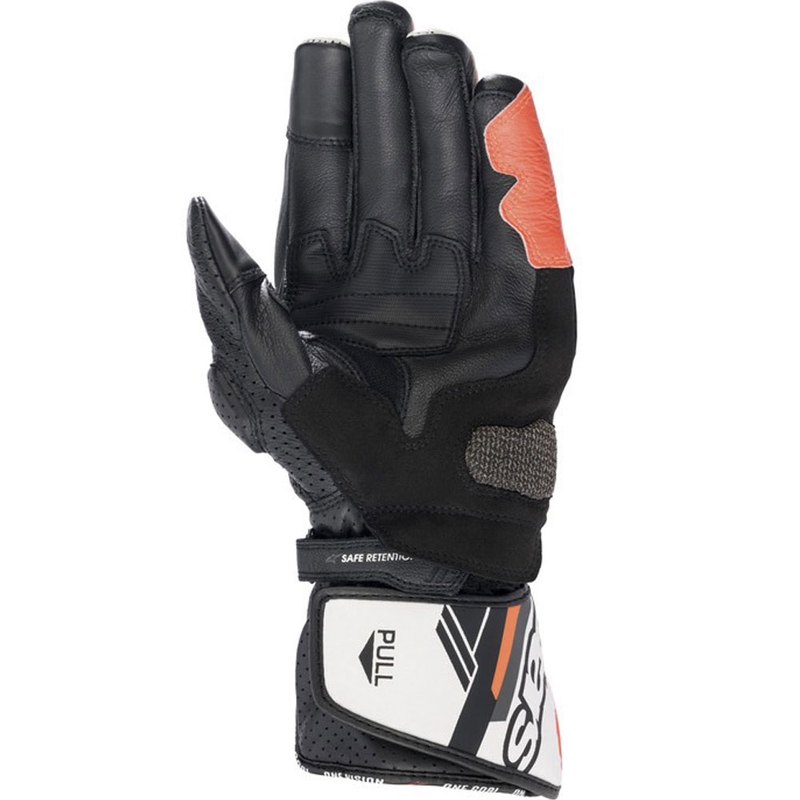 Γάντια μοτοσικλέτας Alpinestars SP-8 λευκά-φθορίζοντα κόκκινα-μαύρα