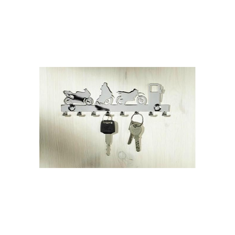 Χρωμιωμένο ράφι για κλειδιά - 8 άγκιστρα