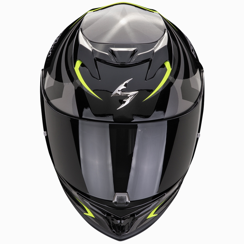 Κράνος μοτοσικλέτας Scorpion EXO-520 EVO AIR TERRA full-face μαύρο-ασημί-φλουορ κίτρινο προσφορά