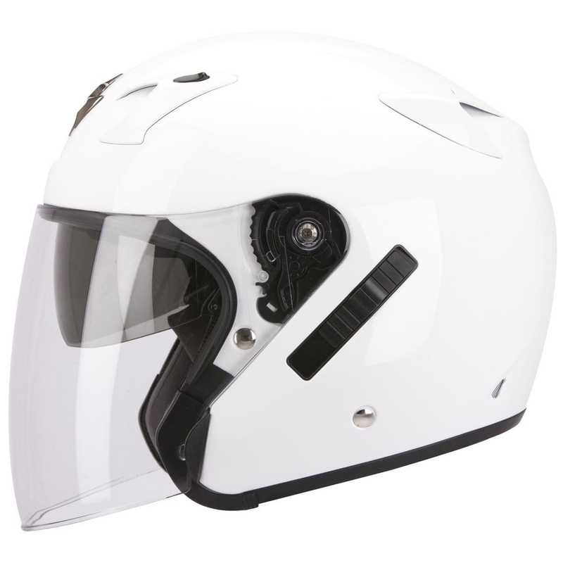 Otevřená přilba na motorku Scorpion EXO-220 bílá výprodej