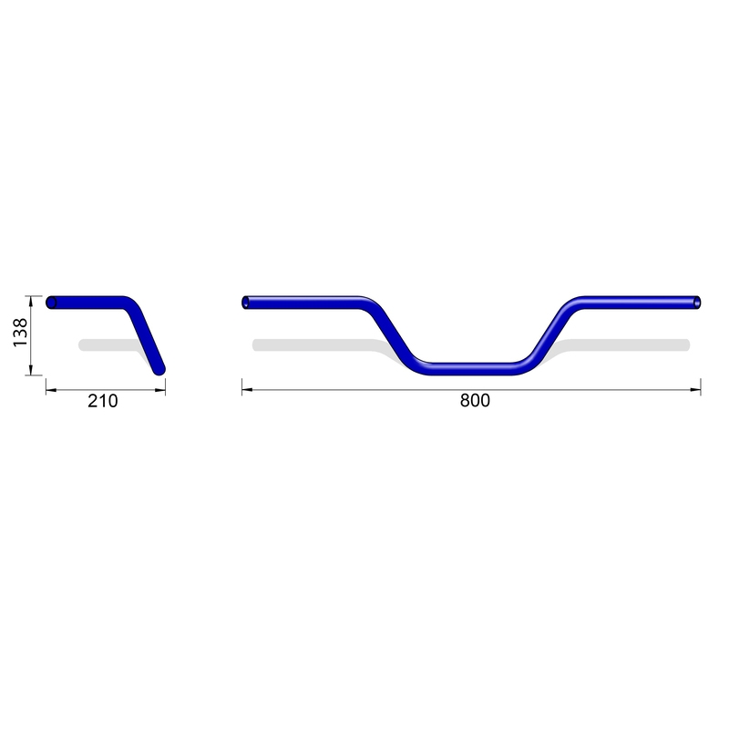 Τιμόνι μοτοσικλέτας Highsider Pro Touring L03 7/8 ιντσών χρωμιωμένο