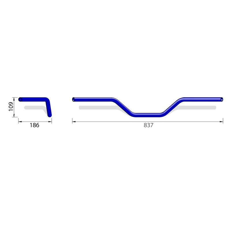 Τιμόνι μοτοσικλέτας Highsider Pro Flat Track L14 7/8 ιντσών χρωμιωμένο