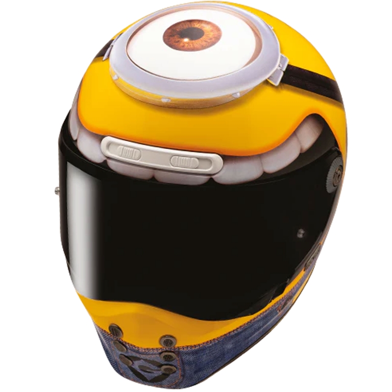Κράνος μοτοσικλέτας HJC V10 Stuart Minions MC3 Full Face Κίτρινο-Μπλε