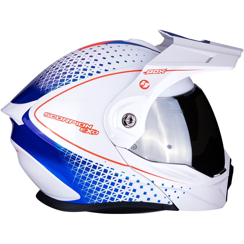 Výklopná enduro přilba Scorpion ADX-1 Horizon bílo-červeno-modrá výprodej