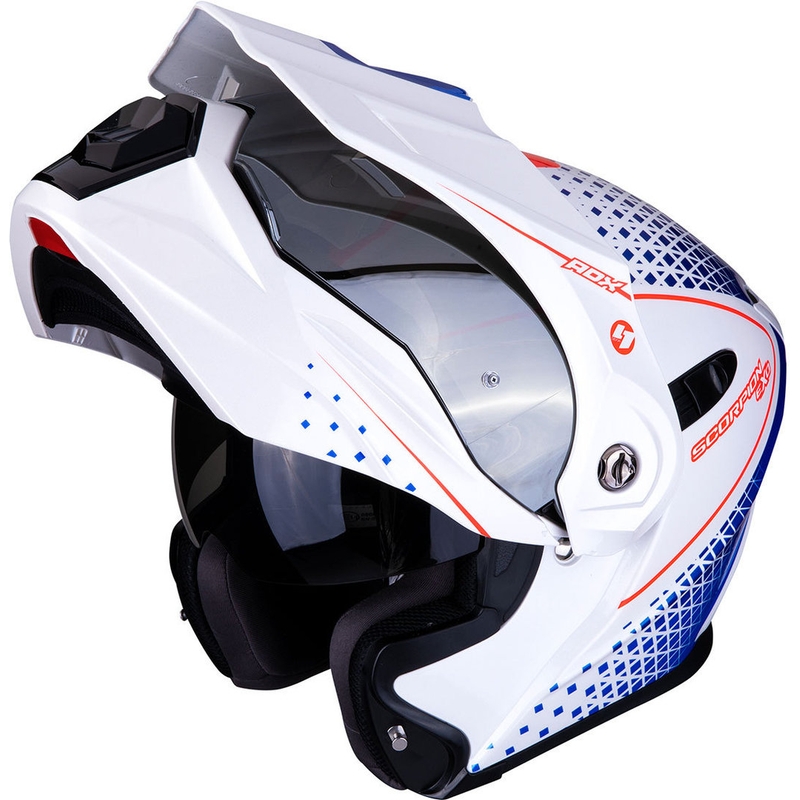 Výklopná enduro přilba Scorpion ADX-1 Horizon bílo-červeno-modrá výprodej