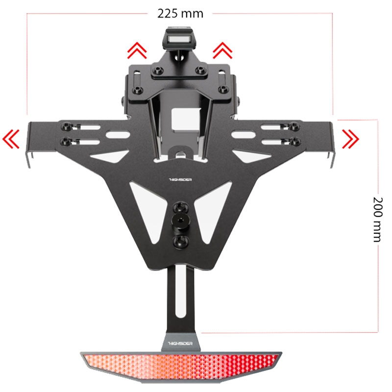 Βάση πινακίδας κυκλοφορίας με φωτισμό Highsider Akron RS PRO Honda CB 500 μαύρη