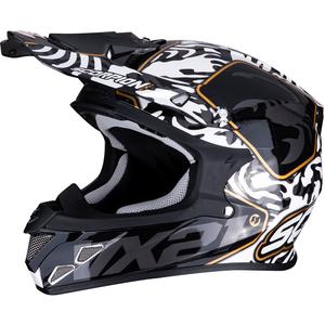 Κράνος Motocross Scorpion VX-21 Air Gnarly μαύρο και λευκό