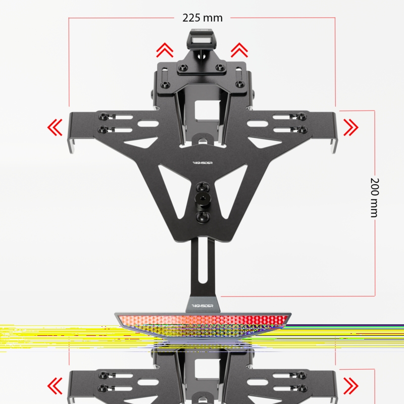 Βάση πινακίδας κυκλοφορίας με φωτισμό Highsider Akron RS PRO Honda CB 125 R NEO μαύρη