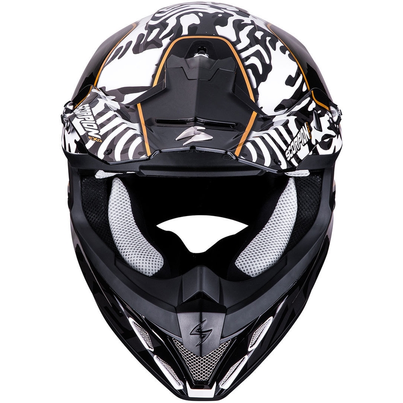 Κράνος Motocross Scorpion VX-21 Air Gnarly μαύρο και λευκό