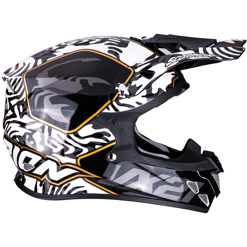 Κράνος Motocross Scorpion VX-21 Air Gnarly μαύρο και λευκό