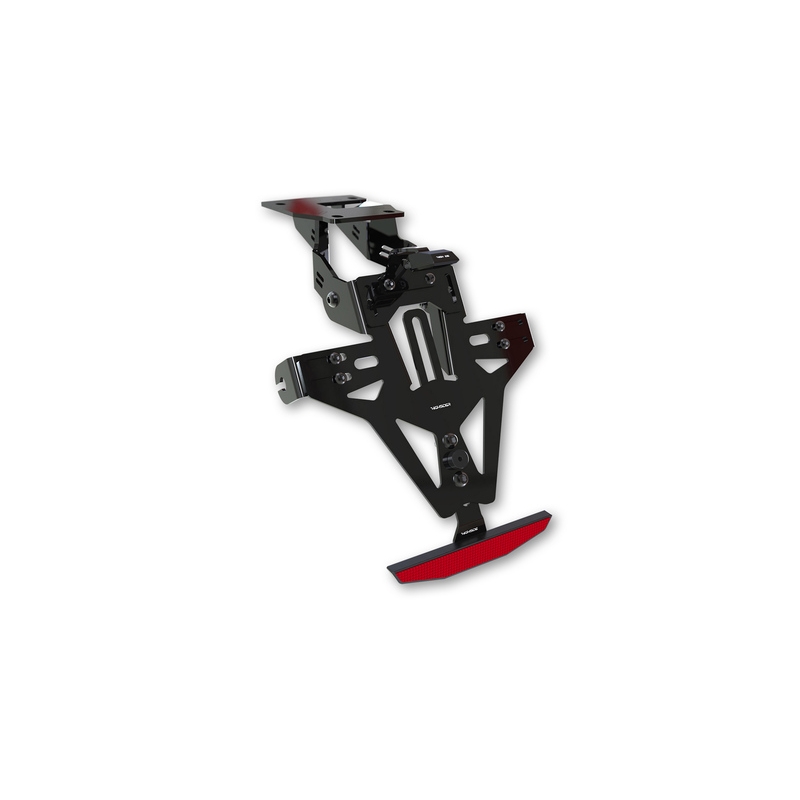 Βάση πινακίδας κυκλοφορίας με φωτισμό Highsider Akron RS PRO Kawasaki Ninja, Z750, Z1000 μαύρη