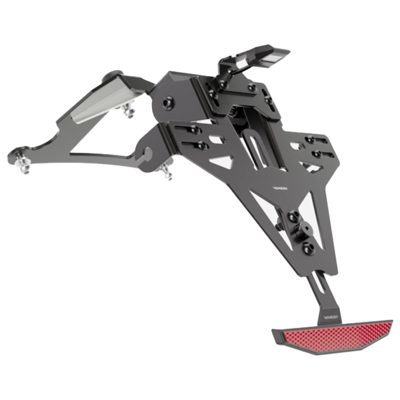 Βάση πινακίδας κυκλοφορίας με φωτισμό Highsider Akron RS PRO Kawasaki Z750, Z1000 μαύρη
