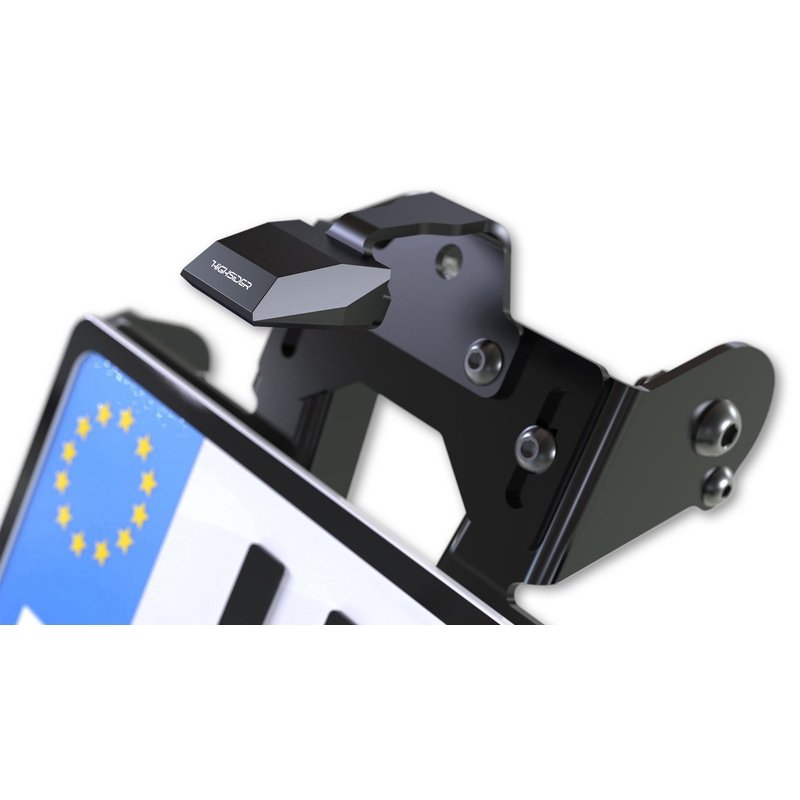 Βάση πινακίδας κυκλοφορίας με φωτισμό Highsider Akron RS PRO Kawasaki Z 1000 μαύρη