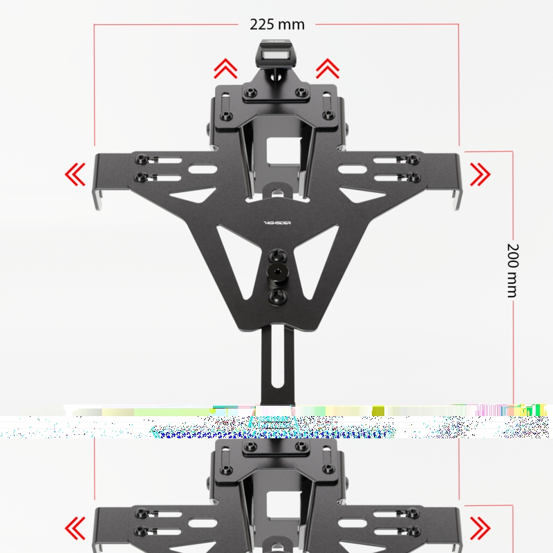 Βάση πινακίδας κυκλοφορίας με φωτισμό Highsider Akron RS PRO Suzuki GSX-S 1000 (F) μαύρη