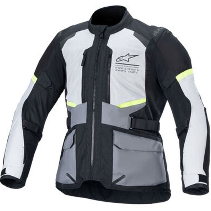 Μπουφάν μοτοσικλέτας Alpinestars Andes Air Drystar ανοιχτό γκρι-σκούρο γκρι-μαύρο-φλουορ κίτρινο