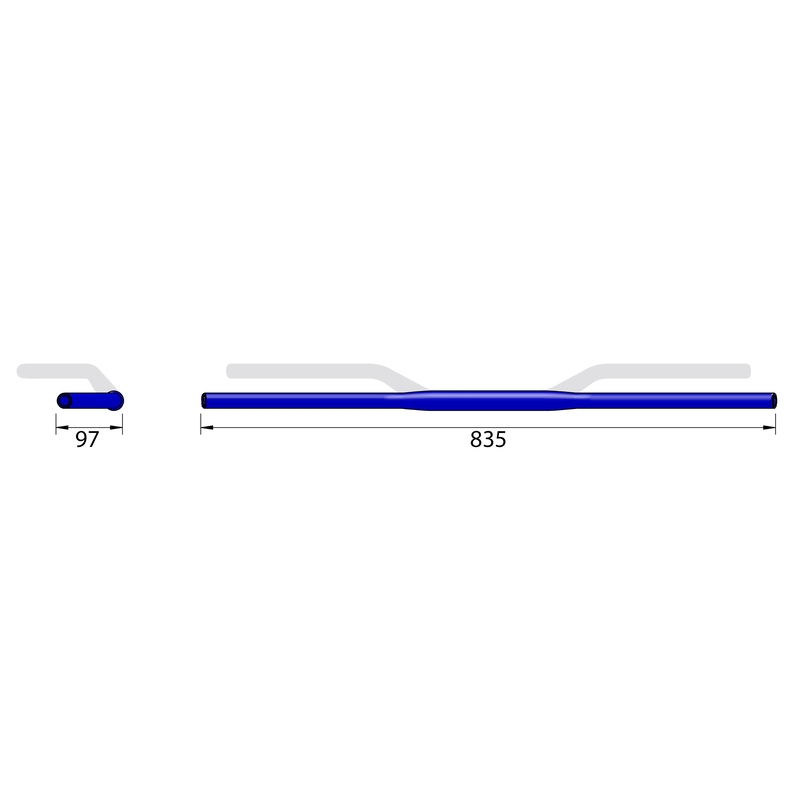 Τιμόνι μοτοσικλέτας Highsider PRO X-Bar Drag Bar Wide XD2 μαύρο