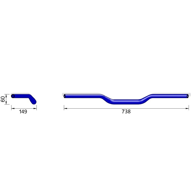 Τιμόνι μοτοσικλέτας Highsider PRO X-Bar Superbike Flat XN1 μαύρο