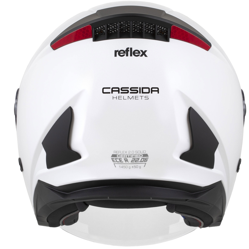 Κράνος μοτοσικλέτας Cassida Reflex 2.0 Solid ανοιχτού τύπου, λευκό-μαύρο