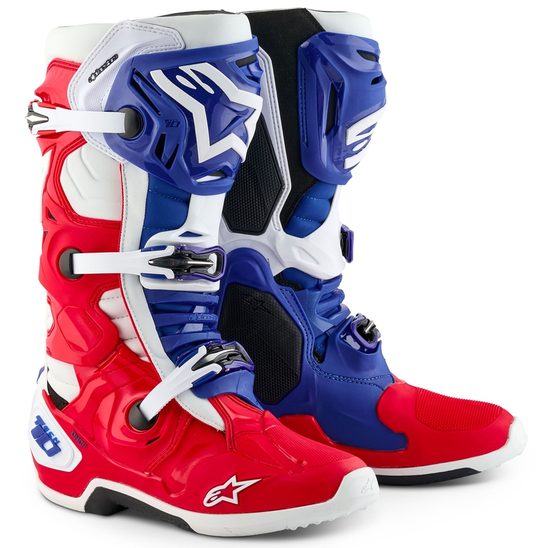 Μπότες Μοτοσικλέτας Alpinestars Tech 10 Limited Edition FORTITUDE Λευκό-Μπλε-Κόκκινο