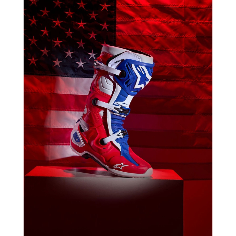 Μπότες Μοτοσικλέτας Alpinestars Tech 10 Limited Edition FORTITUDE Λευκό-Μπλε-Κόκκινο