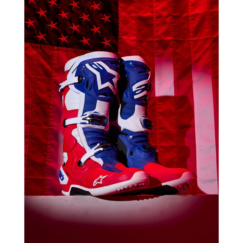 Μπότες Μοτοσικλέτας Alpinestars Tech 10 Limited Edition FORTITUDE Λευκό-Μπλε-Κόκκινο
