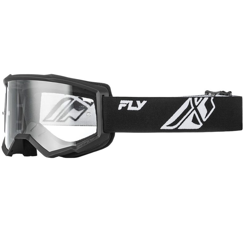 Γυαλιά μοτοκρός Fly Racing Focus ασπρόμαυρα II από διαφανές πλεξιγκλάς
