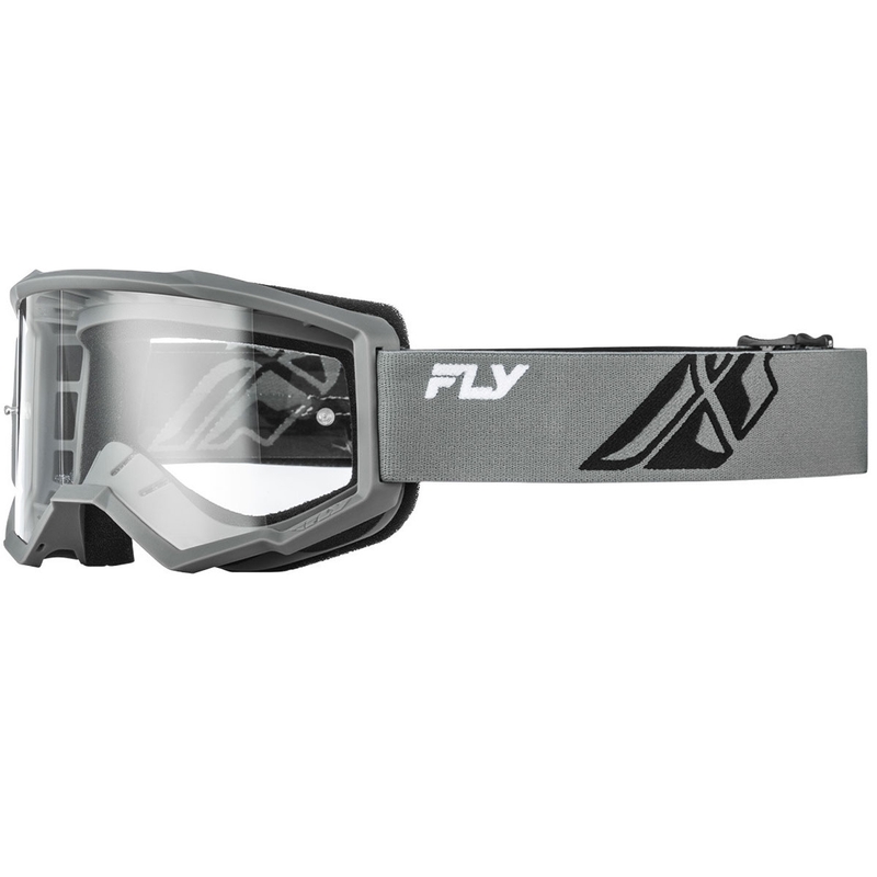 Γυαλιά motocross Fly Racing Focus II γκρι-μαύρα με διαφανές πλεξιγκλάς