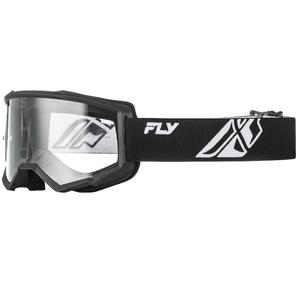 Παιδικά γυαλιά motocross FLY Racing Focus ασπρόμαυρα με διάφανο πλεξιγκλάς