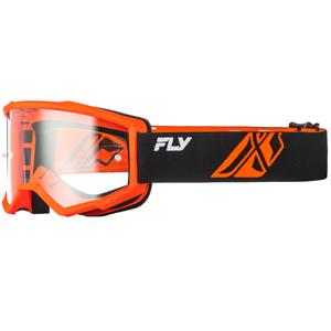 Παιδικά γυαλιά motocross FLY Racing Focus II μαύρο-πορτοκαλί με διάφανο πλεξιγκλάς