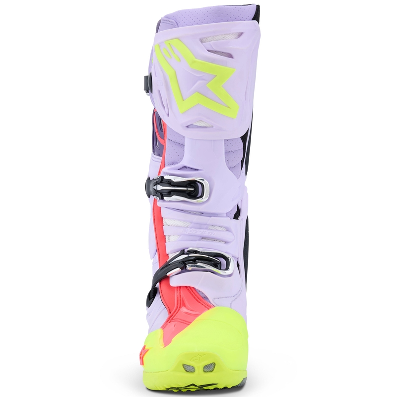Μπότες Μοτοσικλέτας Alpinestars Tech 10 Supervented Μωβ-Φθορίζον Κίτρινο-Ροζ