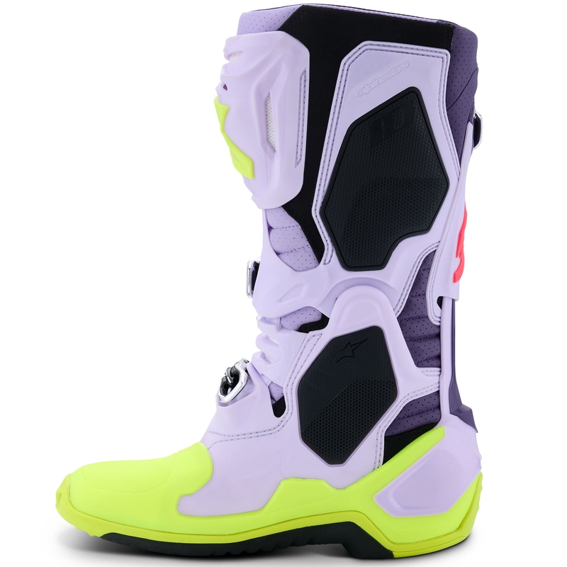 Μπότες Μοτοσικλέτας Alpinestars Tech 10 Supervented Μωβ-Φθορίζον Κίτρινο-Ροζ