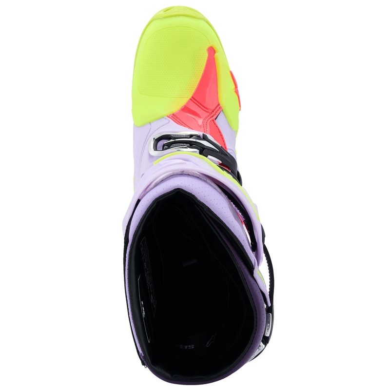 Μπότες Μοτοσικλέτας Alpinestars Tech 10 Supervented Μωβ-Φθορίζον Κίτρινο-Ροζ