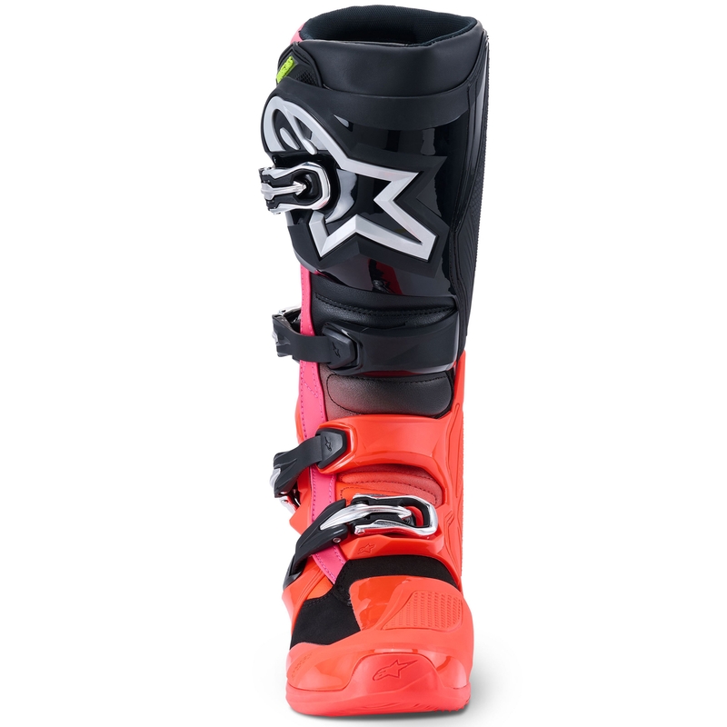 Μπότες μοτοσικλέτας Alpinestars Tech 7 μαύρες-φλουορ κόκκινο-φλουορ ροζ