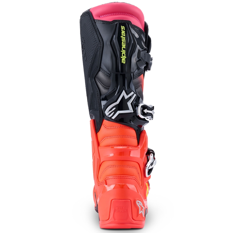 Μπότες μοτοσικλέτας Alpinestars Tech 7 μαύρες-φλουορ κόκκινο-φλουορ ροζ
