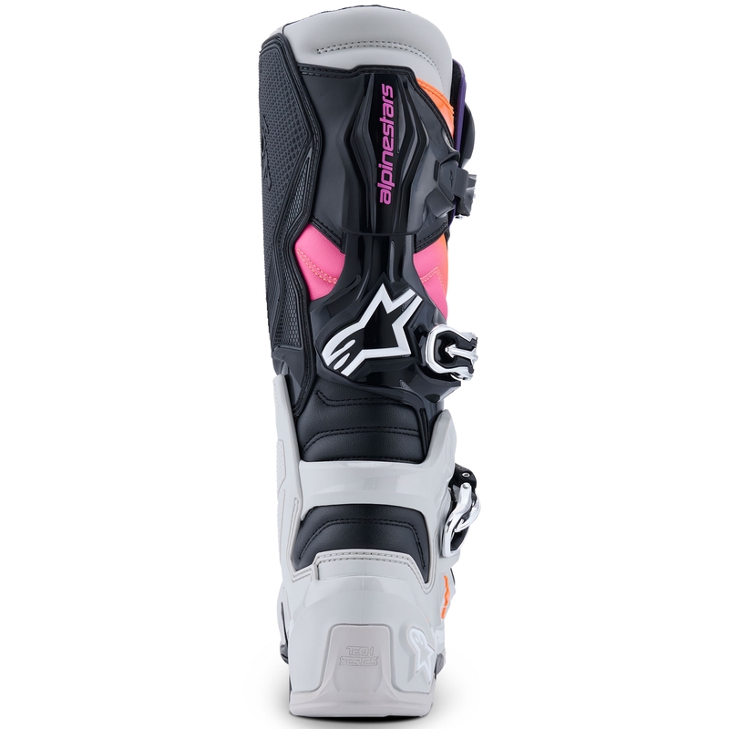 Μπότες μοτοσικλέτας Alpinestars Tech 7 μαύρο-ανοιχτό γκρι-φλουό πορτοκαλί-ντεγκραντέ