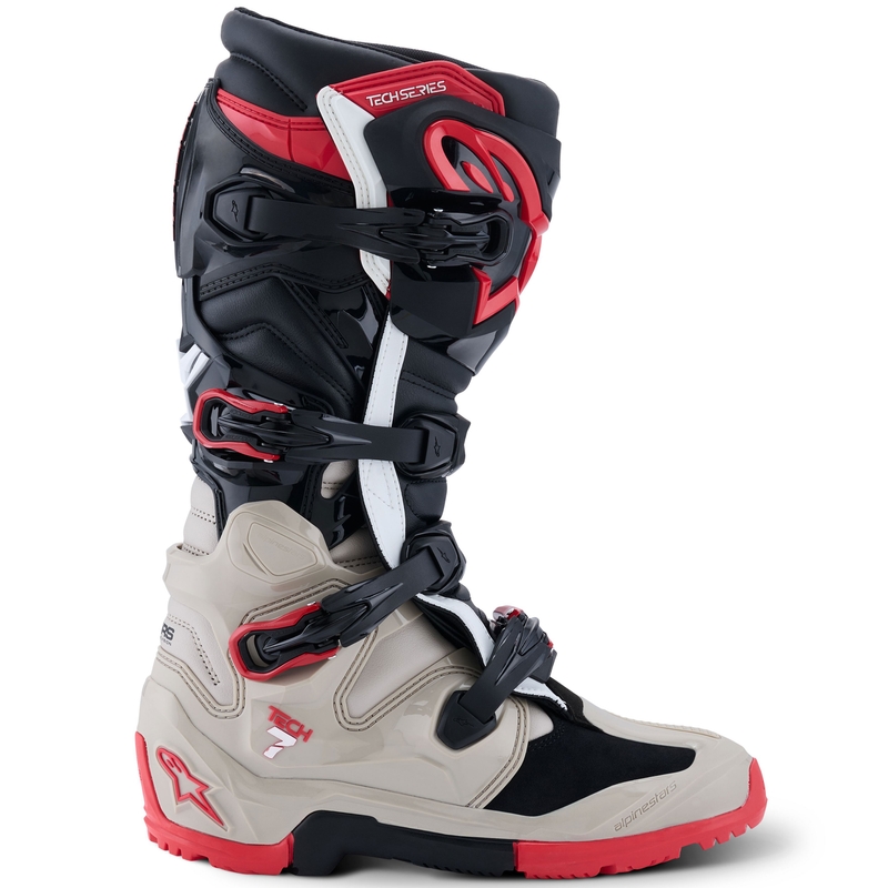 Μπότες Μοτοσικλέτας Alpinestars Tech 7 Enduro Μαύρες-Ανοιχτό Γκρι-Κόκκινες