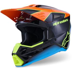 Κράνος motocross Alpinestars S-M3 Fray μαύρο-φλουορ πορτοκαλί-φλουορ κίτρινο-τυρκουάζ