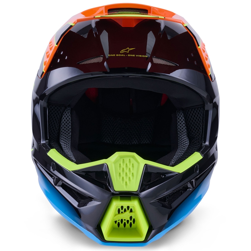 Κράνος motocross Alpinestars S-M3 Fray μαύρο-φλουορ πορτοκαλί-φλουορ κίτρινο-τυρκουάζ