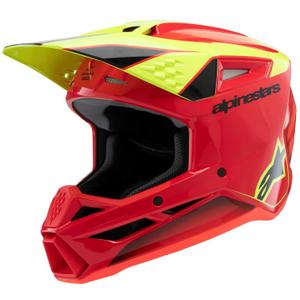 Κράνος motocross Alpinestars S-M3 Fray κόκκινο-φλουορ κίτρινο-μαύρο